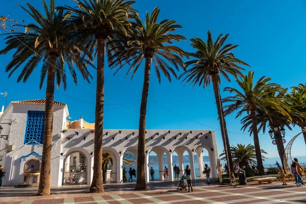 Plaza Balcón Europa Nerja Andalucía España Costa Del Sol Mar — Foto de Stock