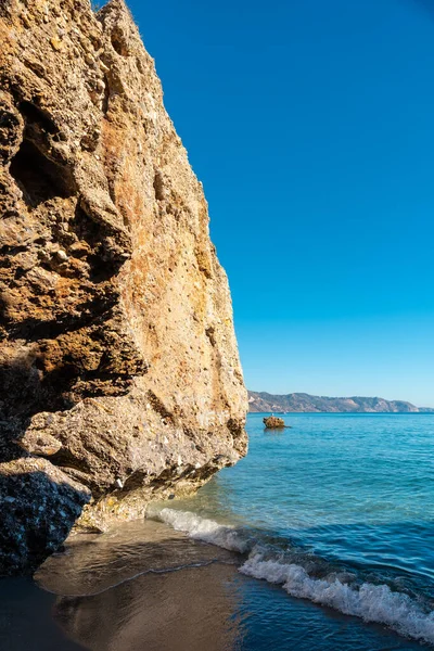 Detalj Havet Små Vikar Calahonda Stranden Staden Nerja Andalusien Spanien — Stockfoto