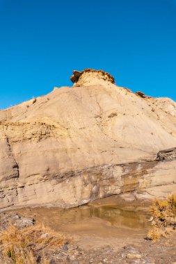 Travertino şelalesi ve Rambla de Otero Tabernas Çölü, Almerya, Endülüs