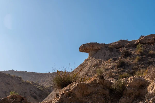 Részletek Sivatagi Falak Tabernas Almeria Tartomány Andalúzia Kirándulni Rambla Del — Stock Fotó