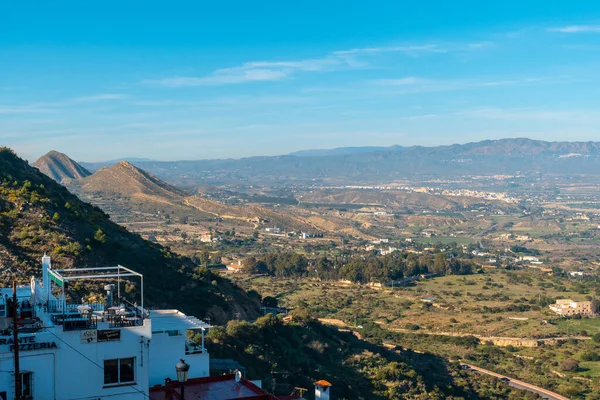 Vue Depuis Plaza Nueva Mojacar Une Ville Maisons Blanches Sommet — Photo