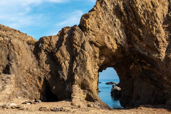 Cuevas Del Almanzora Cala Peon Cortou Uma Praia Virgem Escondida — Fotografia de Stock