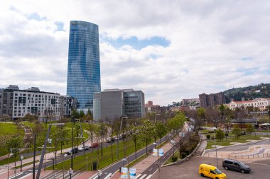 General ve Vizcaya, baharda Bilbao şehrinin panoramik manzarası. Bask Ülkesi