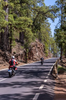 Tenerife, Kanarya Adaları 'ndaki Teide Doğal Parkı' na giden yolda bisikletçiler için mükemmel bir rota.