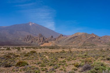 Tenerife, Kanarya Adaları 'ndaki Teide Doğal Parkı' nın Llano de Ucanca bakış açısından