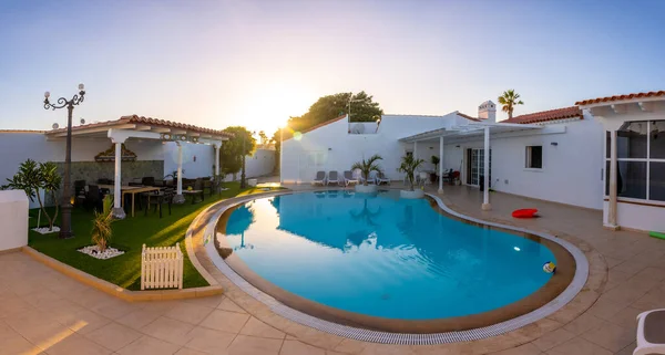 Panoramic View Pool Luxury Villa Los Cristianos South Tenerife Canary — Foto de Stock