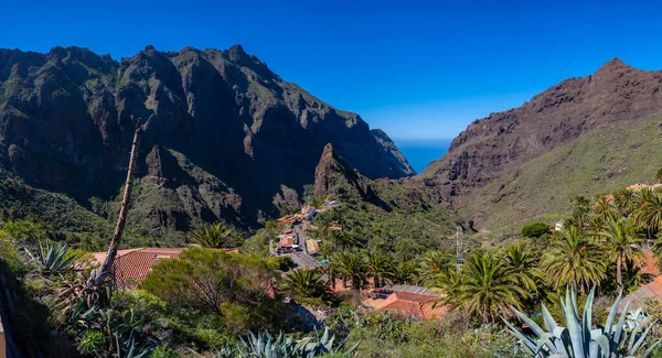 Panorama Bergskommunen Masca Norra Teneriffa Kanarieöarna — Stockfoto