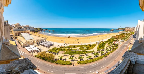 Vue Panoramique Sur Plage Biarritz Station Balnéaire Sud Ouest Lapurdi — Photo