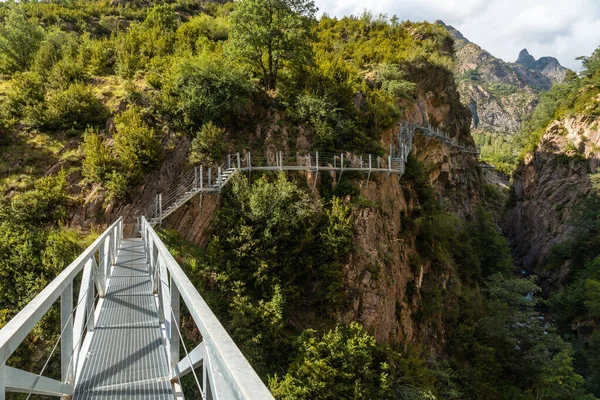 Path Metal Footbridge Mountain Town Panticosa Pyrenees Huesca Spain — Stock Fotó