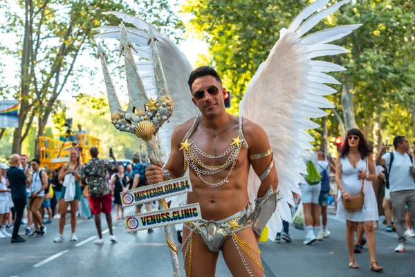 Madrid Spain July 2022 Man Dressed Angel Gay Pride Party — Stock Fotó