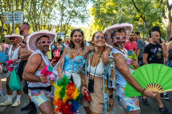 Madrid Spain July 2022 People Enjoying Gay Pride Party Lgbt — Stock Photo, Image