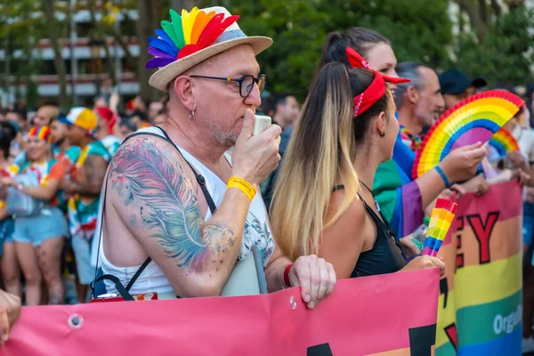 Мадрид Іспанія Липня 2022 Захист Вечірка Гей Параді Lgbt Мадриді — стокове фото