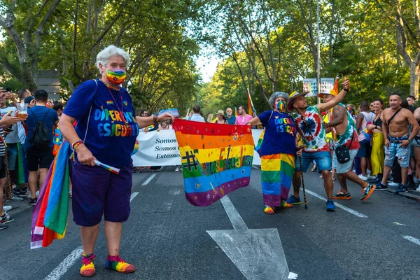 Madrid Spain July 2022 Lesbian Elderly Women Gay Pride Parade — Stock Fotó