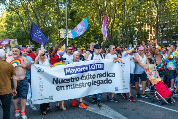 Madrid Spain July 2022 People Enjoying Gay Pride Parade Party — Stock Fotó
