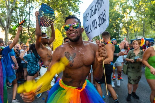Madrid Spain July 2022 Black Ethnic Pride Dancers Gay Lgbt — Stockfoto