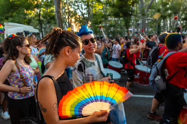 Madrid Spain July 2022 People Enjoying Pride Gay Lgbt Lgtbi — Stock Fotó