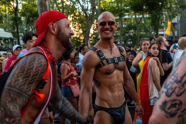 Madrid Spain July 2022 People Enjoying Pride Gay Lgbt Lgtbi — Stock Fotó
