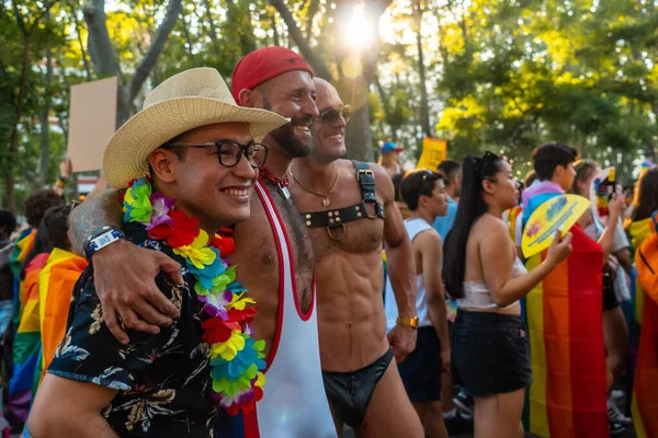 Madrid Spain July 2022 People Enjoying Pride Gay Lgbt Lgtbi — Stock Fotó
