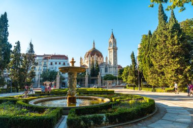 San Manuel y San Benito Parish seen from the Retiro Park in the city of Madrid. Spain in summer