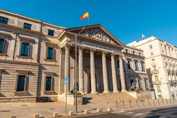 Madrid Congress of Deputies building without people, Spain