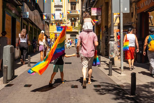 Families Lgbt Flags Streets Pride Party Madrid — 图库照片