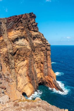 Rock formations at Ponta de Sao Lourenco, Madeira coast. Portugal