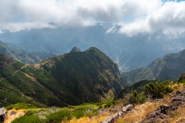 Miradouro Lombo do Mouro in a mountain viewpoint of Madeira in summer. Portugal