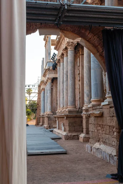 Roman Ruins of Merida, access door to the Roman Theater. Extremadura, Spain