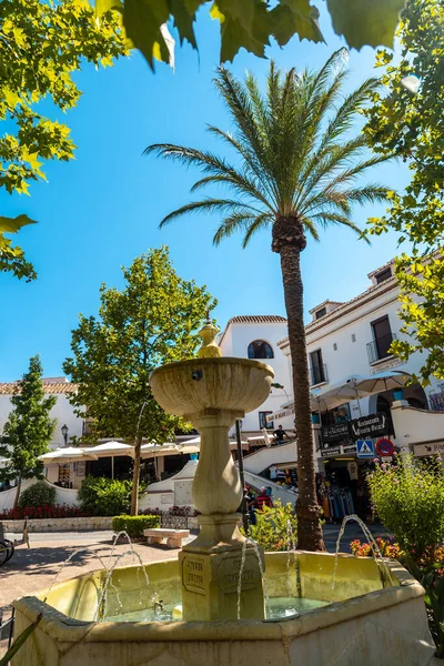 Una Fuente Palmera Encantadora Provincia Málaga Andalucía — Foto de Stock