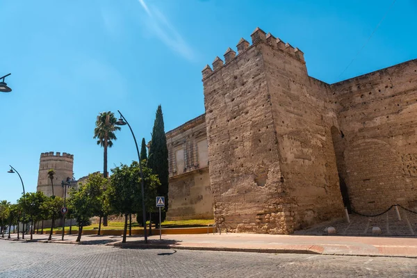 Alcázar Fortificado Origen Almohade Población Jerez Frontera Cádiz Andalucía — Foto de Stock