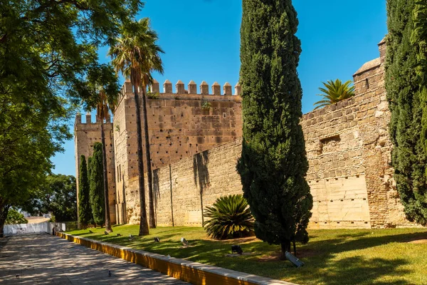 Alcazar Fortificato Origine Almohade Popolazione Jerez Frontera Cadice Andalusia — Foto Stock