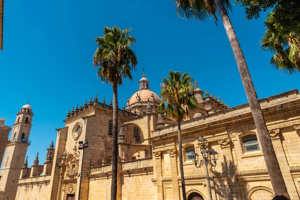 Fachada Catedral Del Pueblo Jerez Frontera Cádiz Andalucía — Foto de Stock