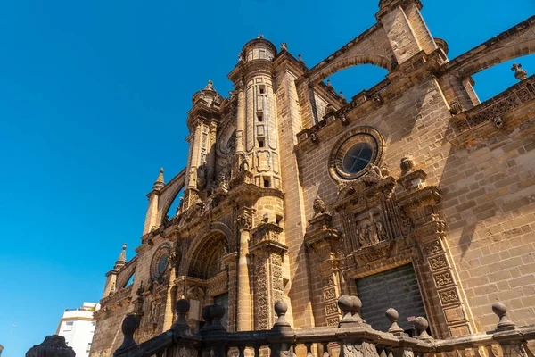 Piękna Fasada Katedry Miasta Jerez Frontera Kadyksie Andaluzja — Zdjęcie stockowe