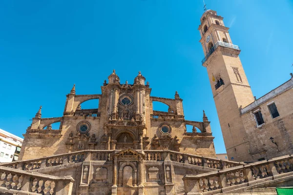 Bella Facciata Della Chiesa Cattedrale Della Città Jerez Frontera Cadice — Foto Stock