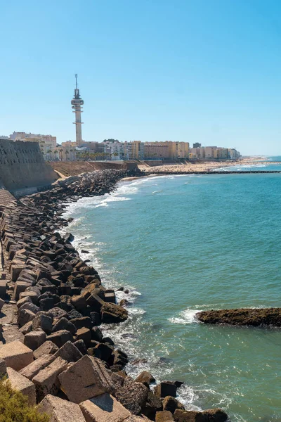 Vue Sur Plage Santa Maria Del Mar Dans Ville Cadix — Photo