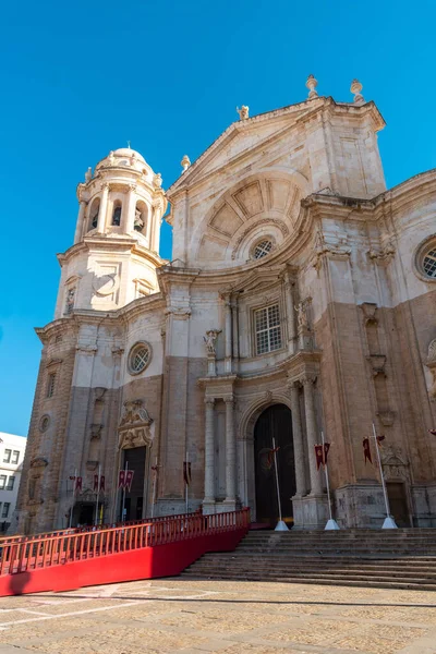 Entrada Con Alfombra Roja Santa Iglesia Catedral Ciudad Cádiz Andalucía — Foto de Stock