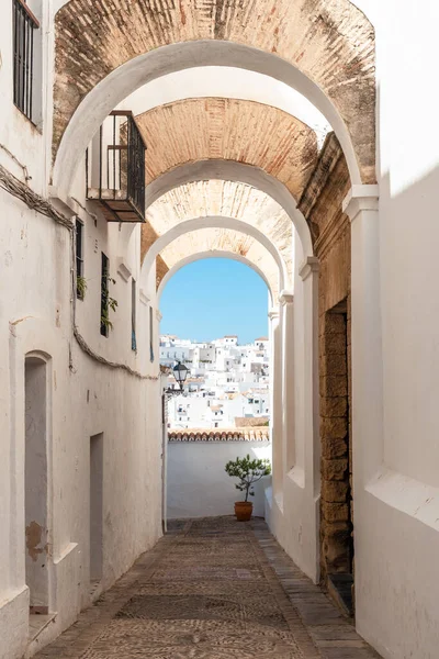 Cadiz Vejer Frontera Nın Tarihi Merkezinde Kemerler Beyaz Evler Endülüs — Stok fotoğraf