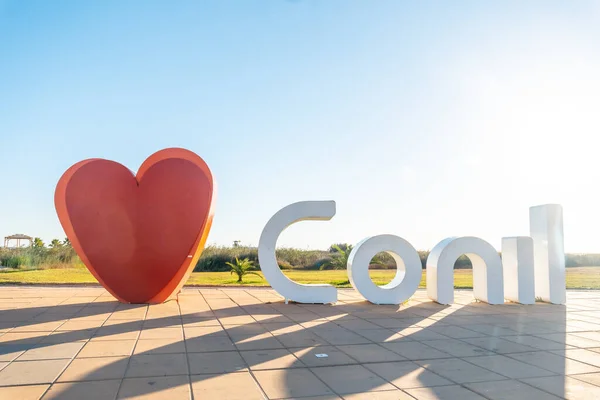 Sign of I love Conil de la Frontera, Cadiz. Andalusia