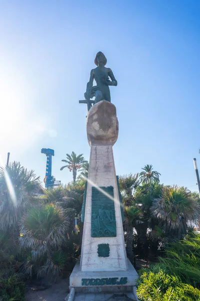 Monument sculpture to the Man of the Sea on the Juan Aparicio promenade in Torrevieja, Alicante
