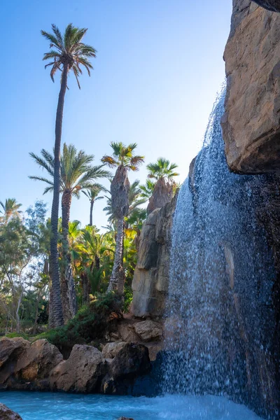 Bela Cachoeira Parque Palmeral Cidade Alicante — Fotografia de Stock