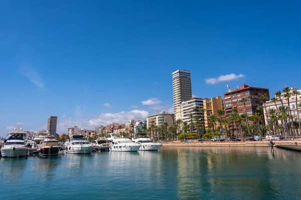 Ville Alicante Port Plein Beaux Bateaux Vacances — Photo