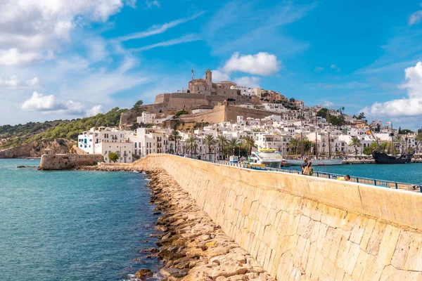 Vue Ville Côtière Ibiza Vacances Depuis Phare Îles Baléares — Photo