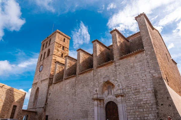 Cattedrale Santa Maria Dalle Mura Del Castello Medievale Ibiza Isole — Foto Stock