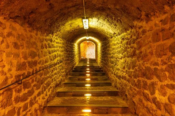 Interne Tunnels Van Muur Van Het Middeleeuwse Kasteel Van Ibiza — Stockfoto