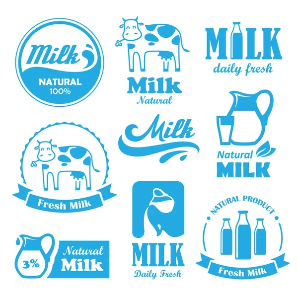 Étiquettes de lait Vecteurs De Stock Libres De Droits