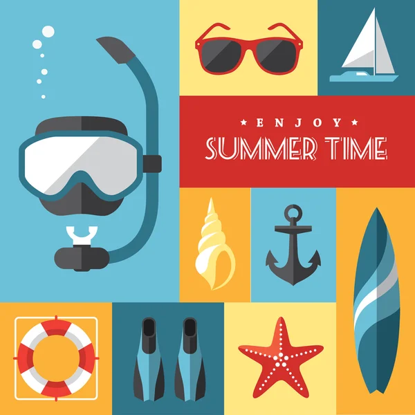 Summer icons set 1 — Stock Vector