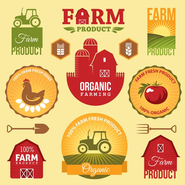 Farm labels — Stock Vector