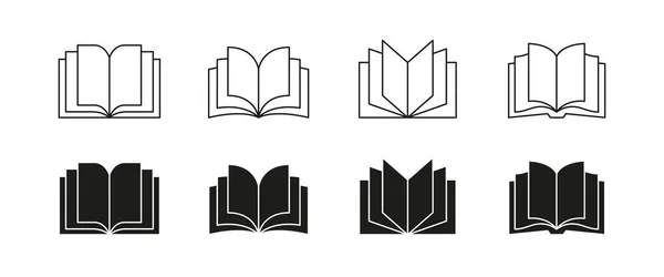 Abrir libro icono conjunto. — Archivo Imágenes Vectoriales