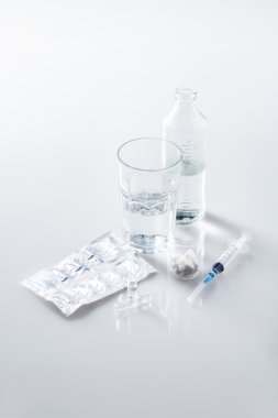 medications on a white background