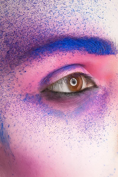 Csodálatos divat nő színes arc art — Stock Fotó